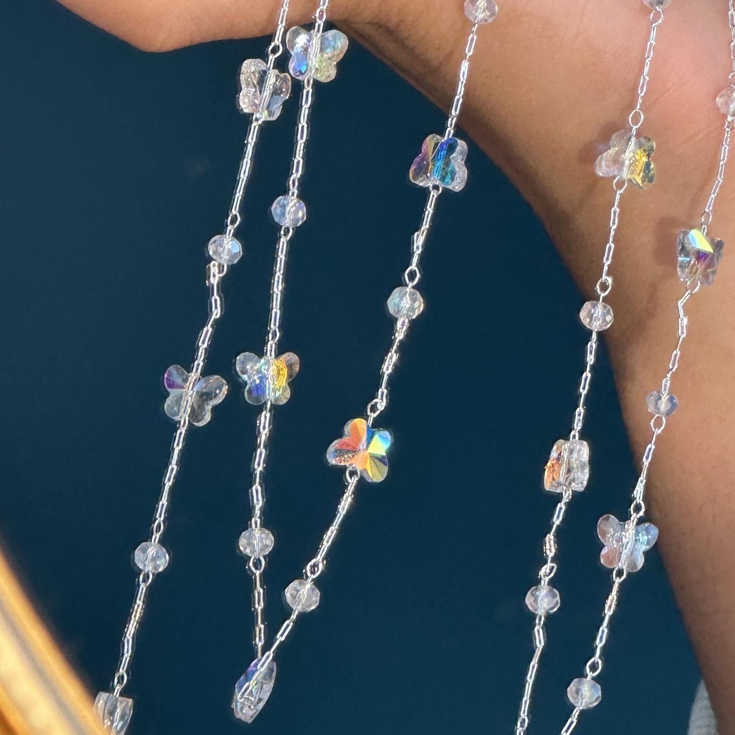 Women'S Accessories Clothing - 꿈같은 AB 나비 크리스탈 스페이서 체인