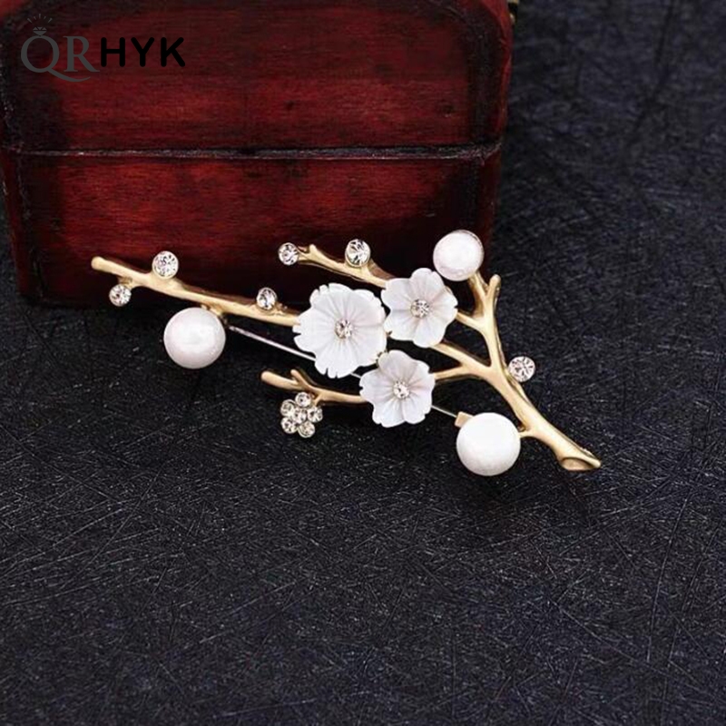 Women Accessories Bouquet - 여성용 수제 매화 브로치 핀, 빈티지