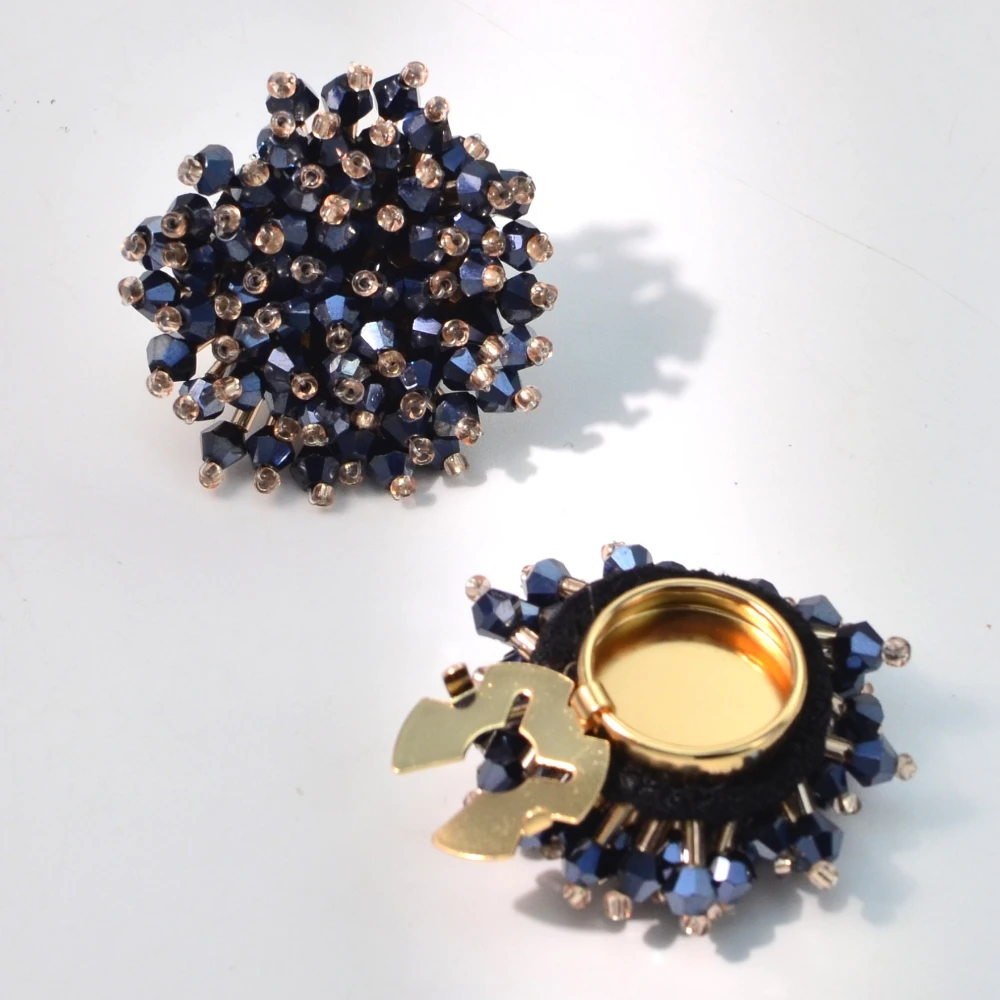 Women'S Accessories And Jewelry - 2PCS 우아한 버튼 커버 수제 비즈