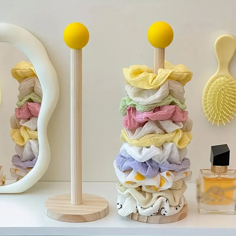 Women'S Vanity Accessories - 데스크탑 헤어 액세서리 정리함 나무 헤어밴드