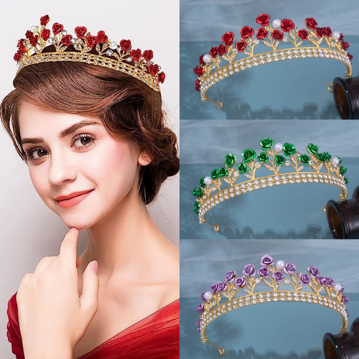 Women'S Accessories And Jewelry - 바로크 세라믹 신부 왕관 라인스톤 프롬