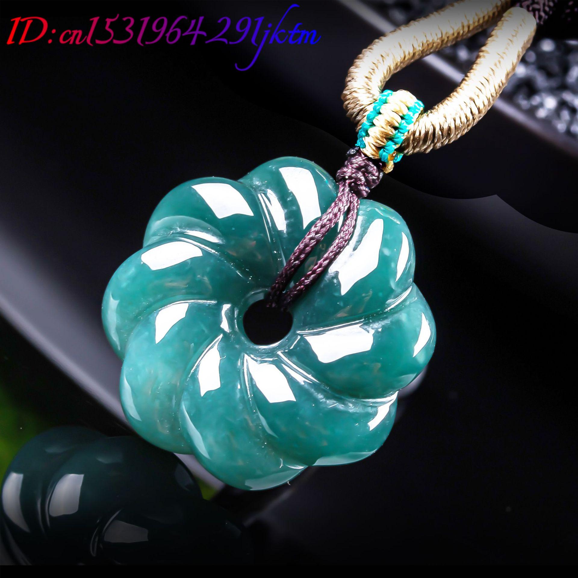 천연 버마산 비취 꽃 모양 펜던트 목걸이 액세서리 보석 - Women'S Accessories And Jewelry 리뷰 및 가격