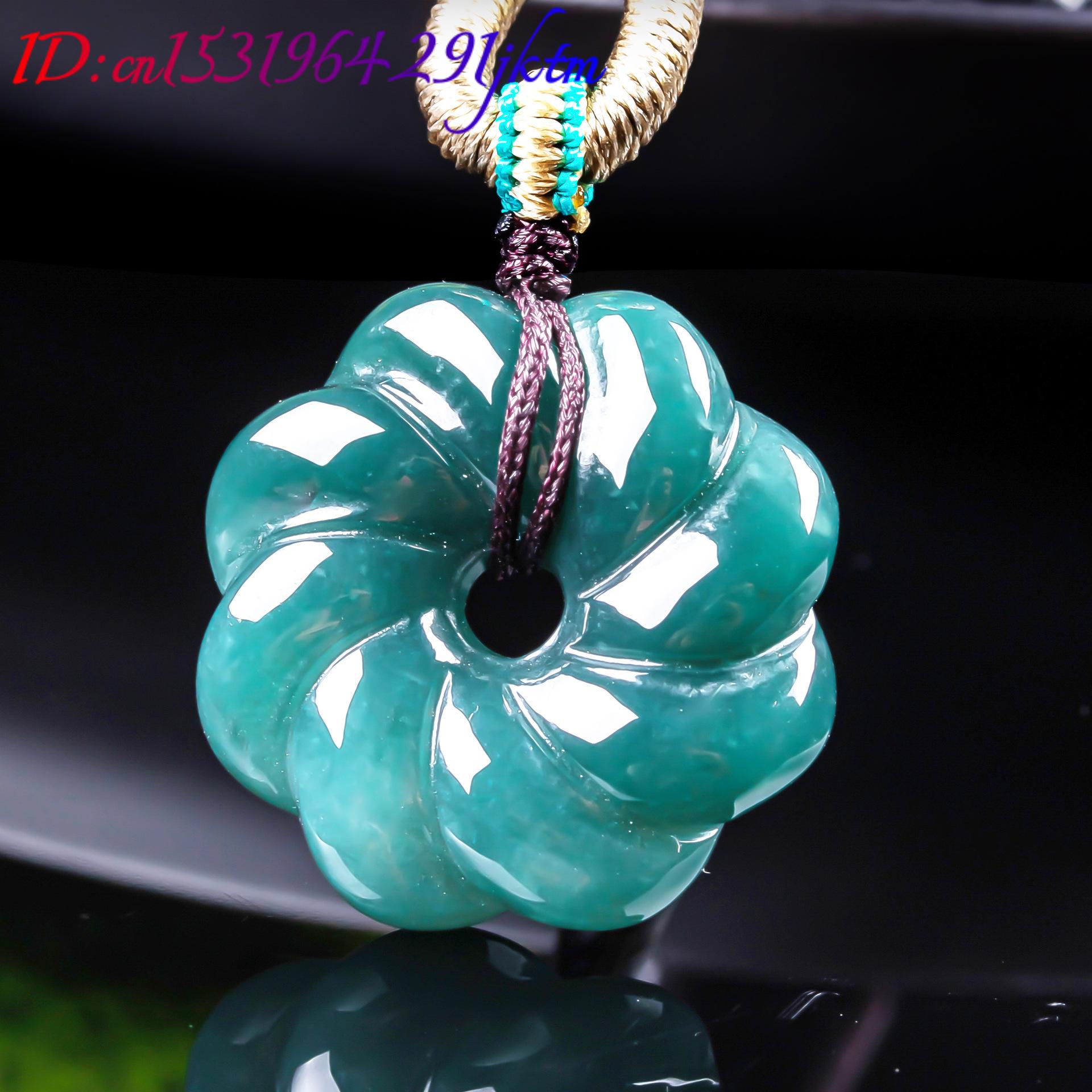 천연 버마산 비취 꽃 모양 펜던트 목걸이 액세서리 보석 - Women'S Accessories And Jewelry 리뷰 및 가격