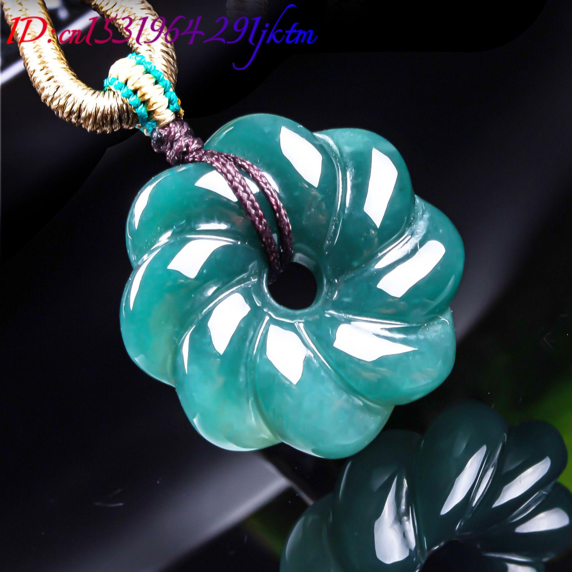 천연 버마산 비취 꽃 모양 펜던트 목걸이 액세서리 보석 - Women'S Accessories And Jewelry 리뷰 및 가격