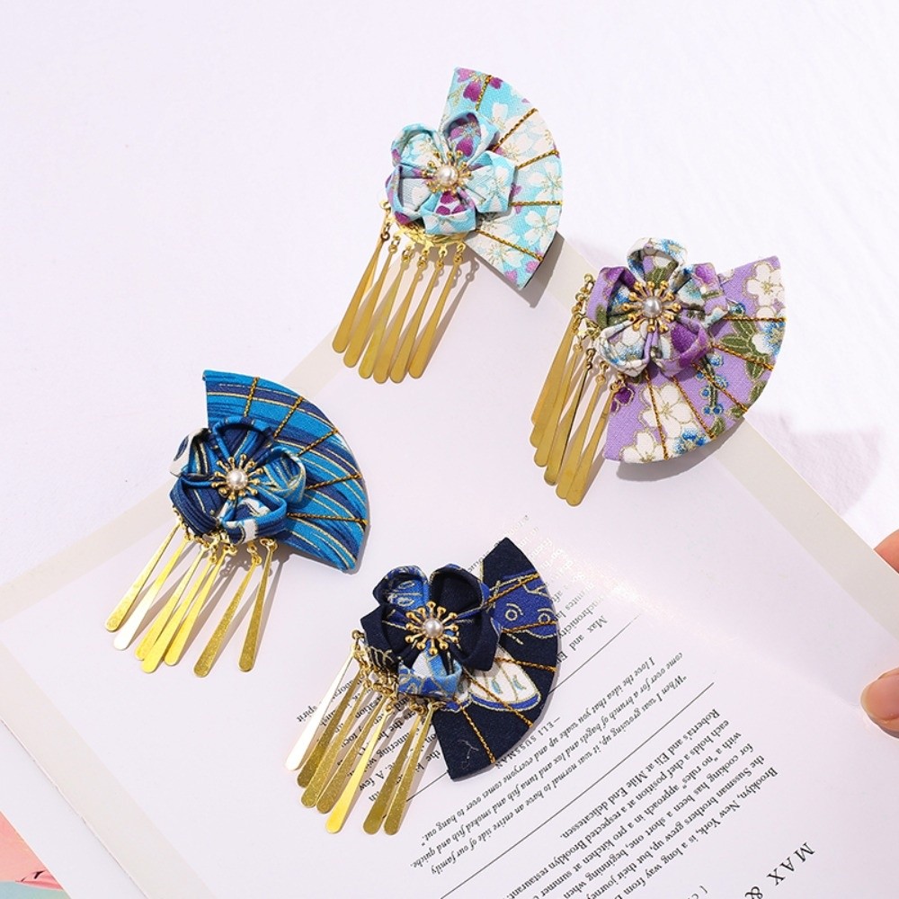 여성 헤어핀 가짜 진주 꽃 부채 장식 일본 전통 의상  - Women'S Kimono Accessories 리뷰 및 가격