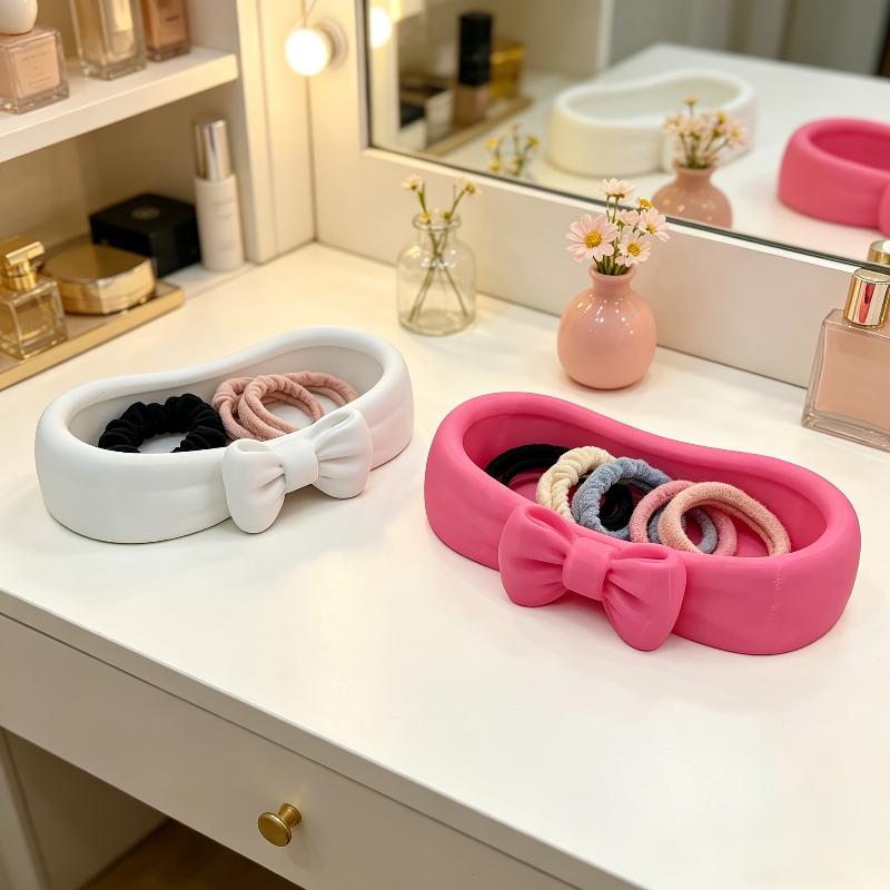 부드러운 대용량 보석 보관 트레이 귀여운 리본 장식 데 - Women'S Vanity Accessories 리뷰 및 가격