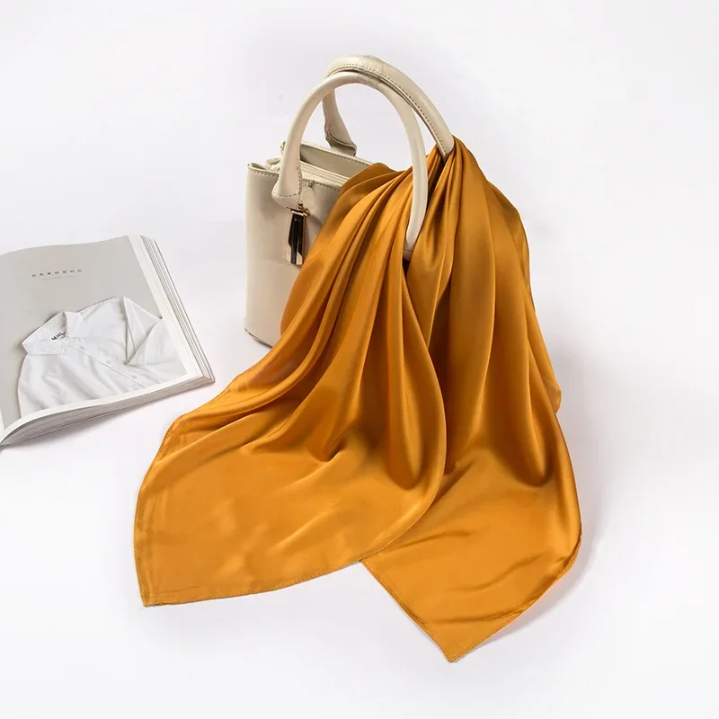 새틴 스카프 여성용 70cm 단색 부드러운 표면 헤드  - Women Accessories Wholesale China 리뷰 및 가격