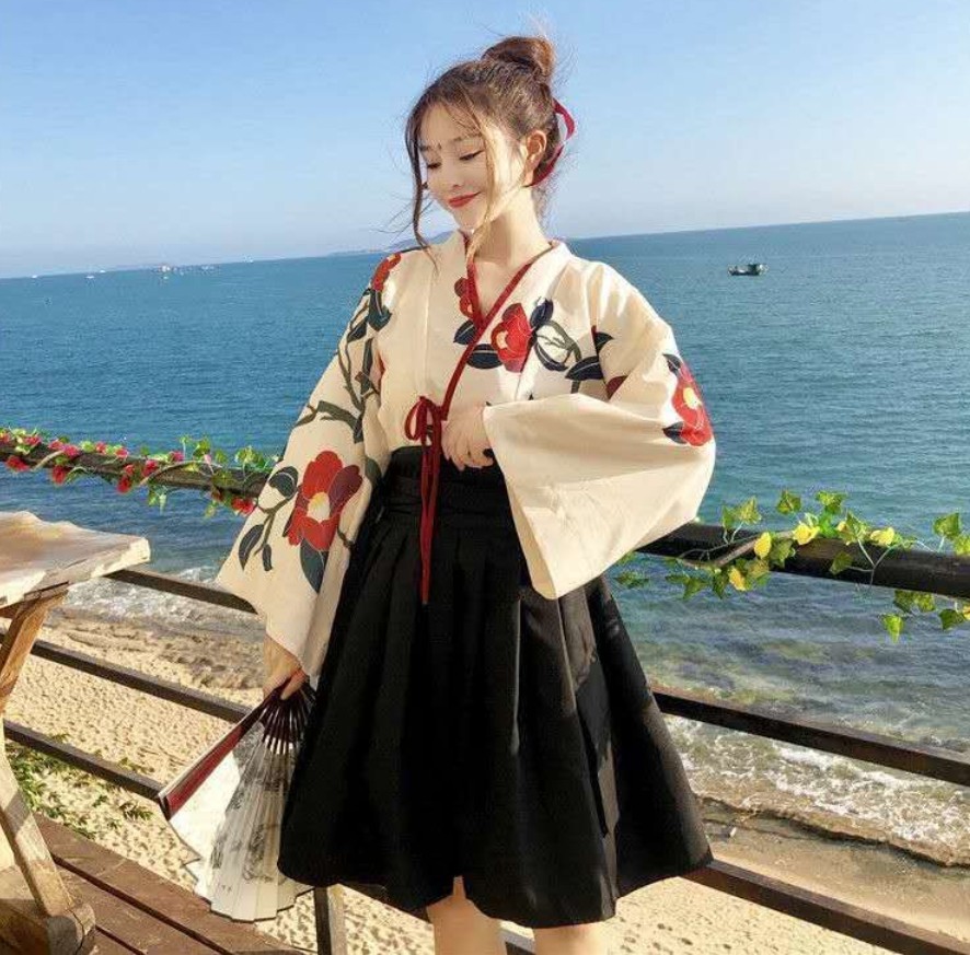 기모노 사쿠라 소녀 일본식 꽃 프린트 빈티지 드레스 여 - Women'S Kimono Accessories 리뷰 및 가격