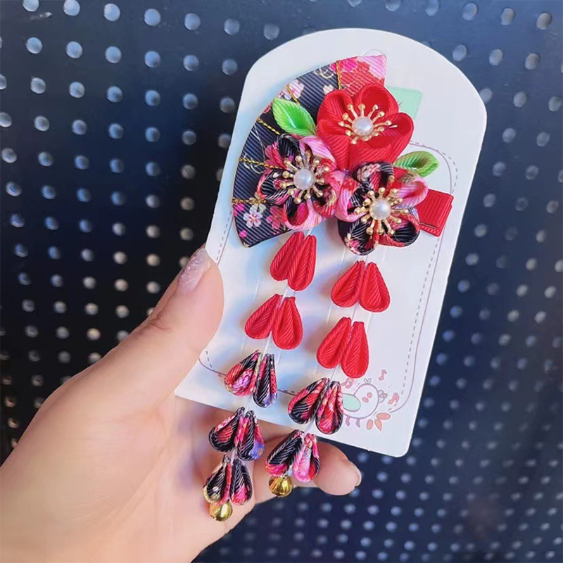 일본식 머리핀 ​​패브릭 꽃 술 헤어 클립 기모노 헤어 - Women'S Kimono Accessories 리뷰 및 가격