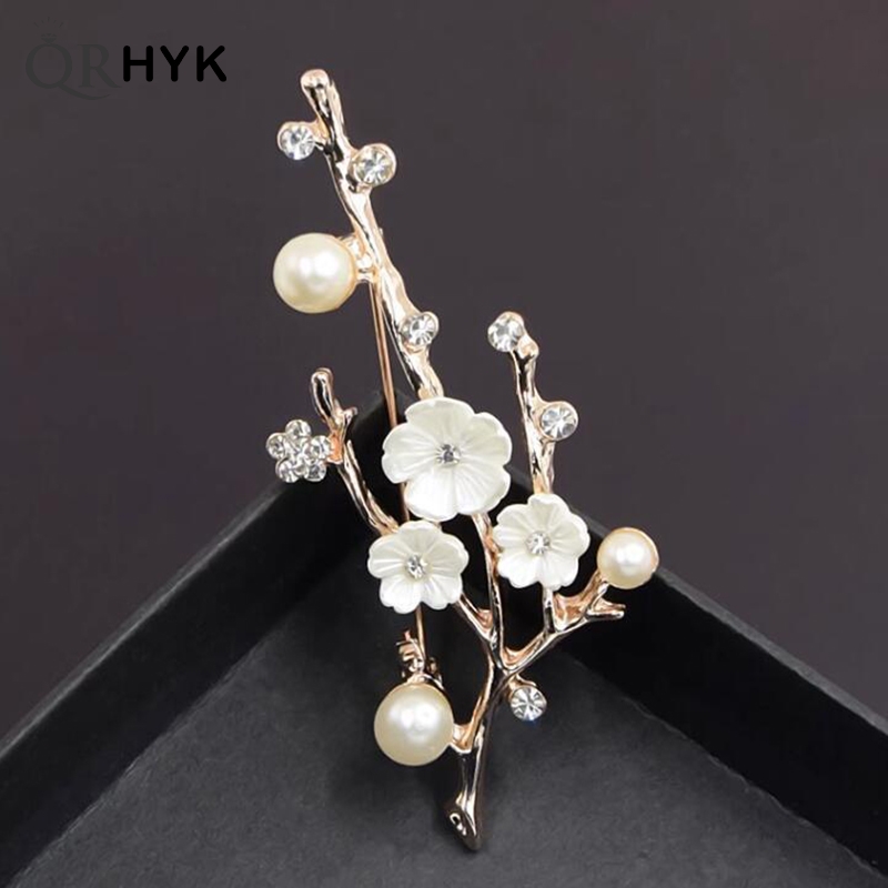 여성용 수제 매화 브로치 핀, 빈티지 진주 브로치, 부 - Women Accessories Bouquet 리뷰 및 가격