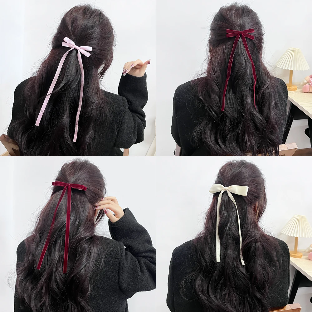 도매 1 개/몫 발레 스타일 소녀 활 긴 리본 헤어 클 - Women Accessories Wholesale China 리뷰 및 가격