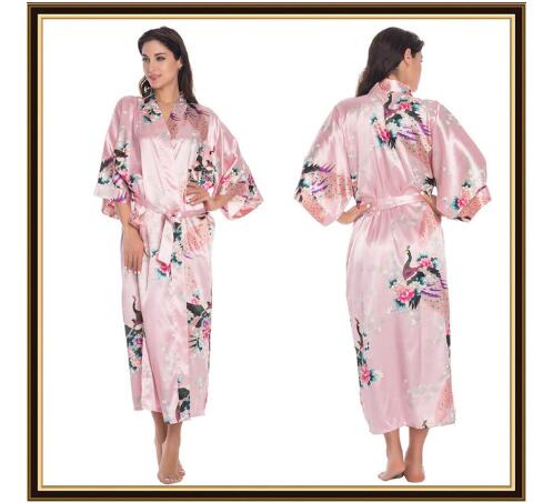 반팔 루즈핏 여성 일본식 기모노 새틴 실크 잠옷 공작새 - Women'S Kimono Accessories 리뷰 및 가격