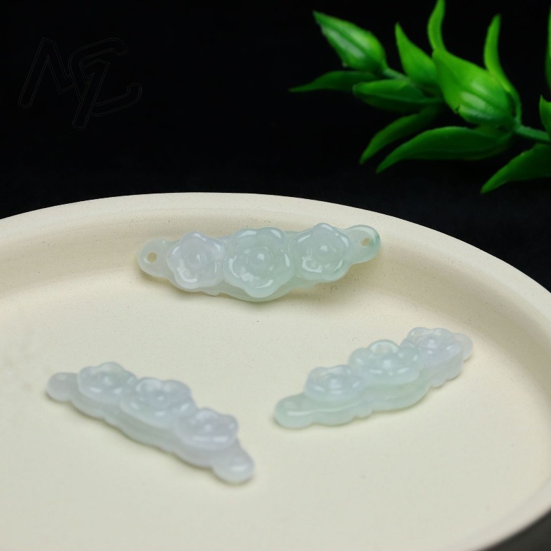 1pc 천연 경옥 에메랄드 꽃 핸드 카드 DIY 액세서 - Women'S Accessories And Jewelry 리뷰 및 가격