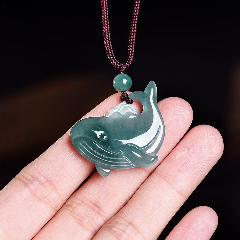 천연 버마산 비취 고래 펜던트 목걸이 액세서리 진짜 옥 - Women'S Accessories And Jewelry 리뷰 및 가격