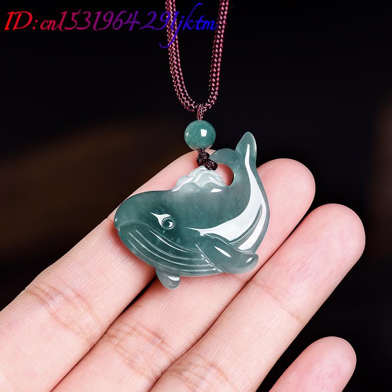 천연 버마산 비취 고래 펜던트 목걸이 액세서리 진짜 옥 - Women'S Accessories And Jewelry 리뷰 및 가격