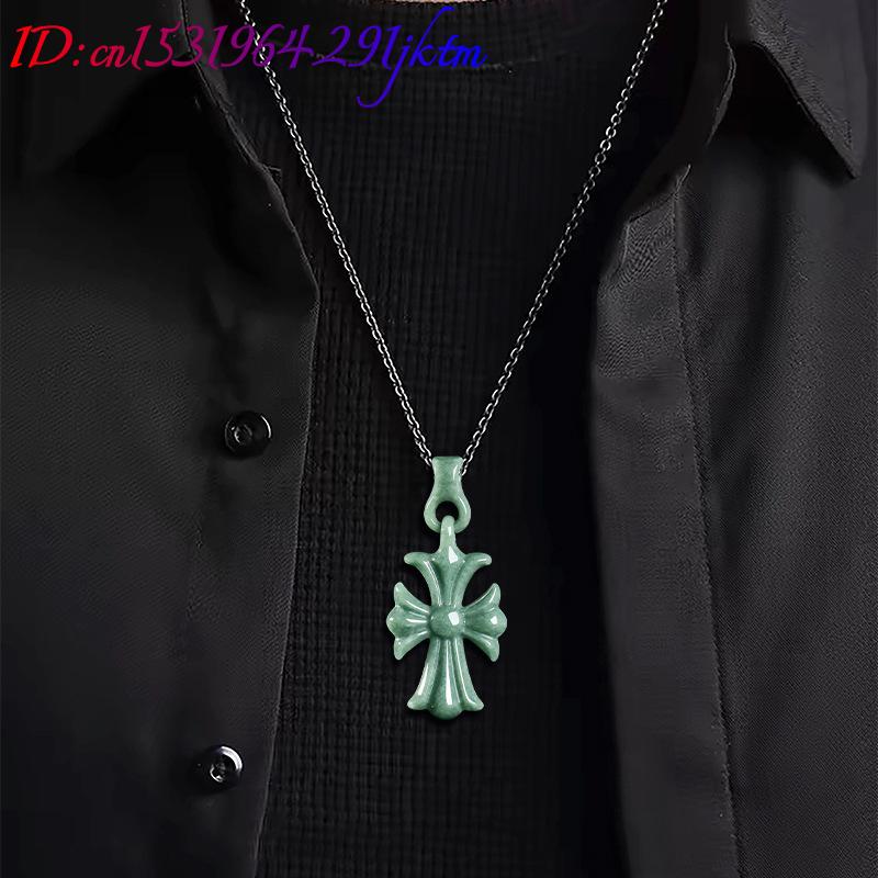 천연 버마산 경옥 십자가 펜던트 목걸이 주얼리 디자이너 - Women'S Accessories And Jewelry 리뷰 및 가격