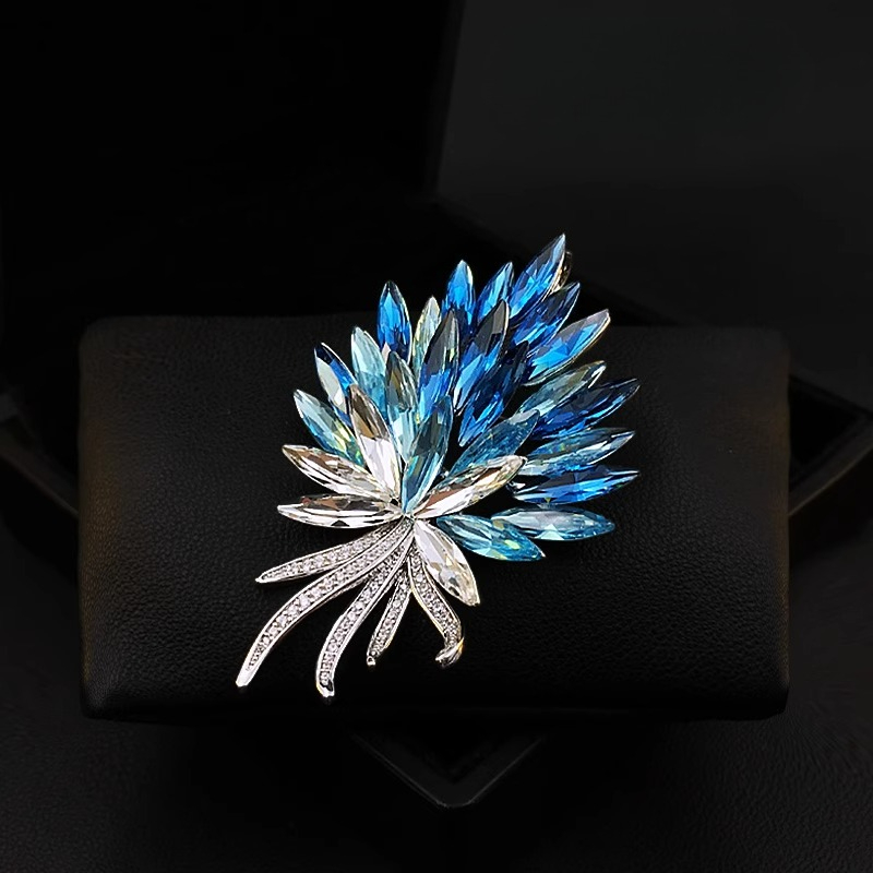 여성을 위한 아이스 씨 블루 플레임 크리스탈 꽃 브로치 - Women Accessories Bouquet 리뷰 및 가격