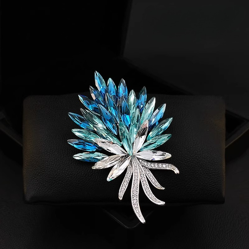 여성을 위한 아이스 씨 블루 플레임 크리스탈 꽃 브로치 - Women Accessories Bouquet 리뷰 및 가격