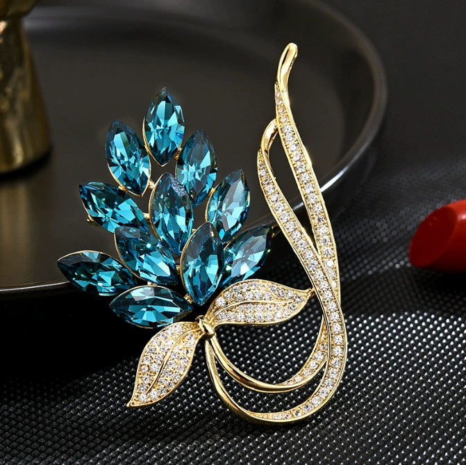 여성을위한 패션 라인 석 꽃다발 브로치 유니섹스 진주  - Women Accessories Bouquet 리뷰 및 가격