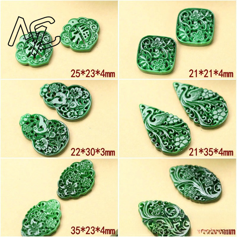 2pcs DIY 천연 드라이 그린 에메랄드 할로우 아웃 - Women'S Accessories And Jewelry 리뷰 및 가격