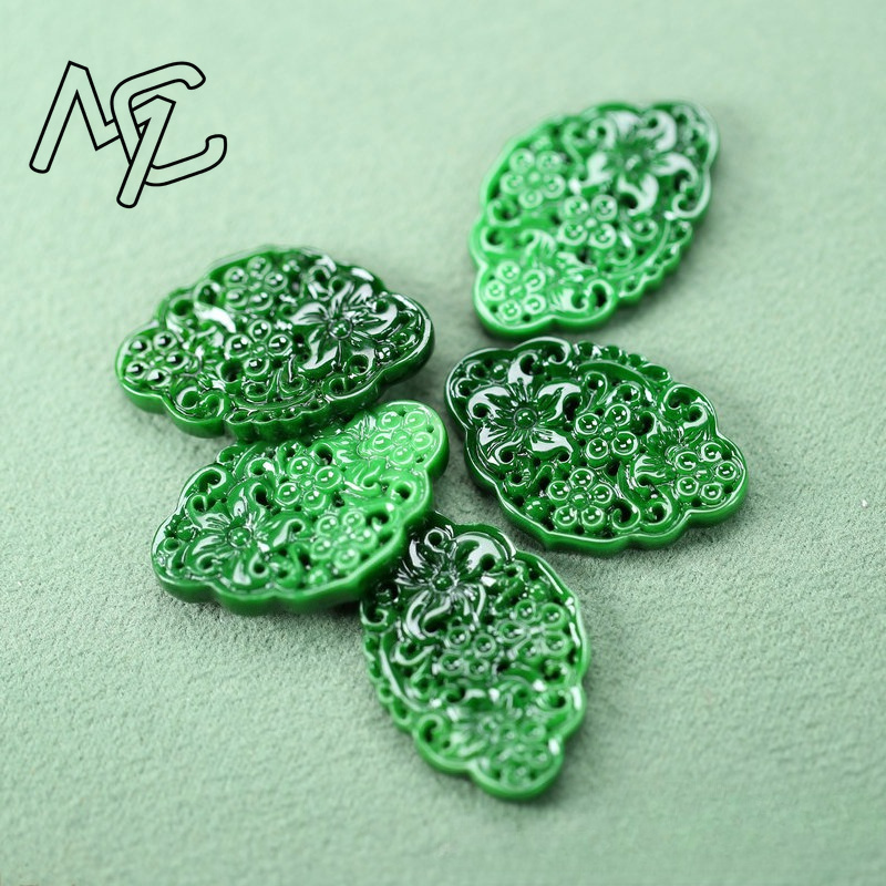 2pcs DIY 천연 드라이 그린 에메랄드 할로우 아웃 - Women'S Accessories And Jewelry 리뷰 및 가격