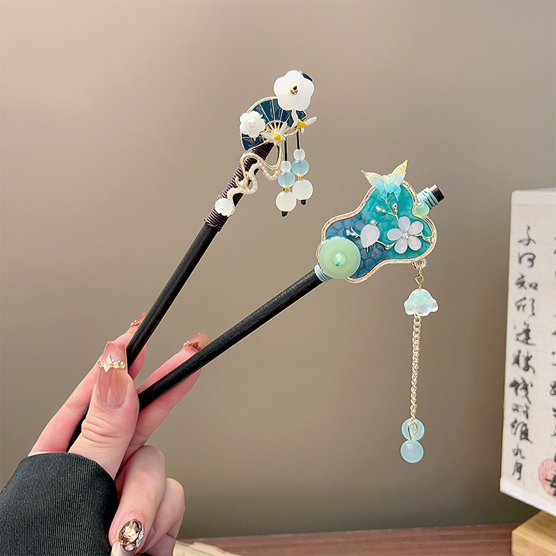 클래식 태슬 헤어 스틱 블랙 나무 꽃 진주 머리핀 중국 - Women'S Accessories H&M 리뷰 및 가격
