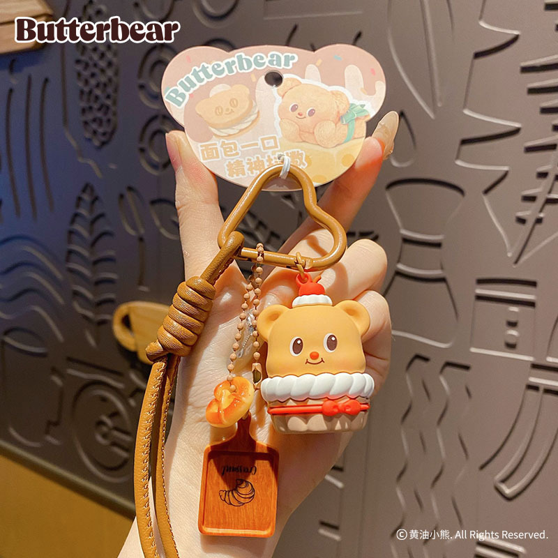 만화 버터 베어 미식가 키 체인 귀여운 샌드위치 케이크 - Butter Yellow Women'S Accessories 리뷰 및 가격