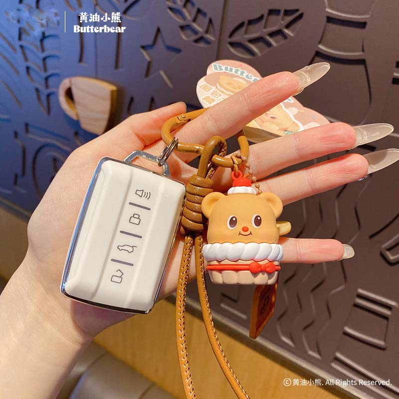 만화 버터 베어 미식가 키 체인 귀여운 샌드위치 케이크 - Butter Yellow Women'S Accessories 리뷰 및 가격