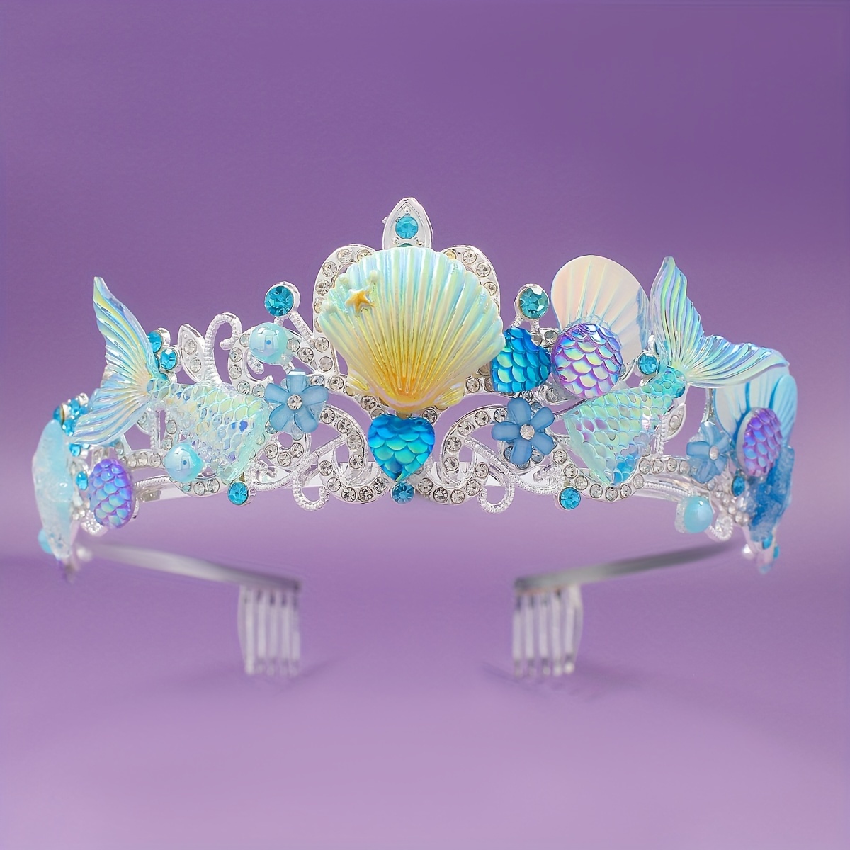 2025년 신상 인어 머리빗 왕관 오션 시리즈 합금 왕 - Women'S Accessories And Jewelry 리뷰 및 가격